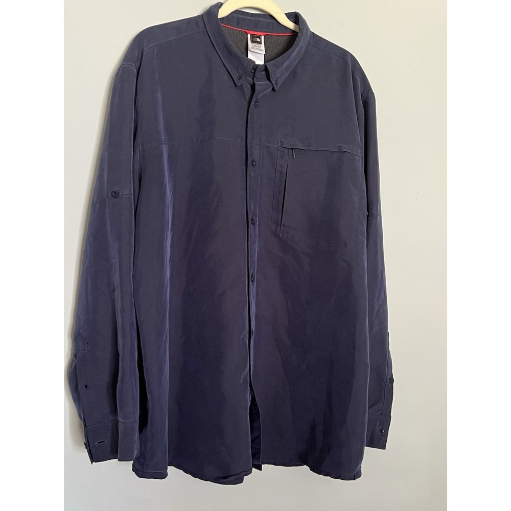 Vintage The North Face TekWare Men 2XL Roll Tab Sleeve Button Down Shirt Outdoor